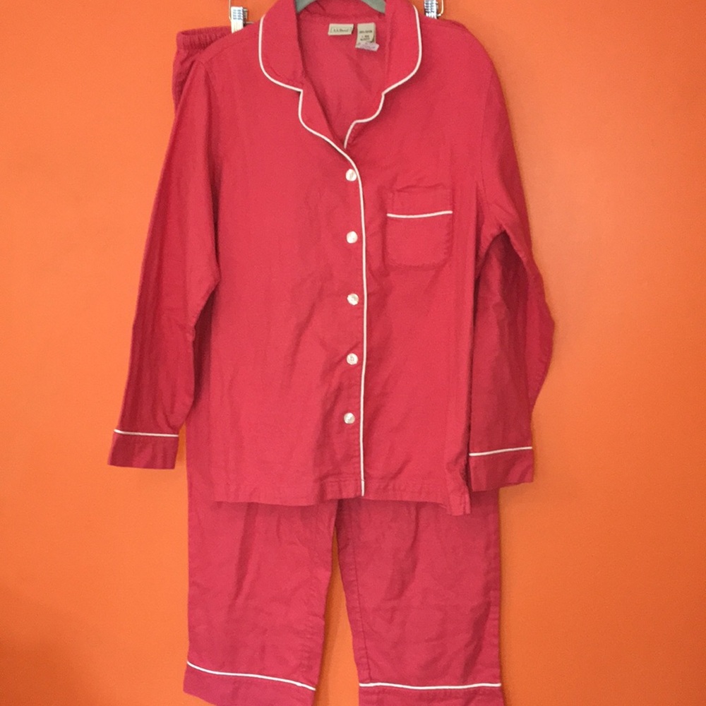 L.L. Bean 100% Cotton Fleece Pajama Lounge Wear Pants Set Woman’s Large 12/14/16 - Picture 17 of 17
